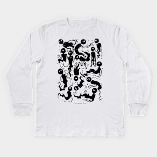 Ghost army (black) Kids Long Sleeve T-Shirt